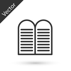 Grey line The commandments icon isolated on white background. Gods law concept. Vector.