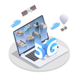 5G Computer Isometric Composition