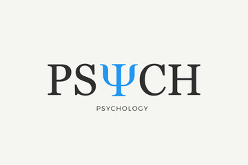 The Typography art of Psych. Isolated Vector Illustration