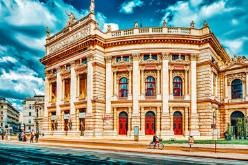 VIENNA,AUSTRIA-SEPTEMBER 10, 2015: Burgtheater (Imperial Court Theatre), originally known as K.K. Theater an der Burg,Vienna. Austria.