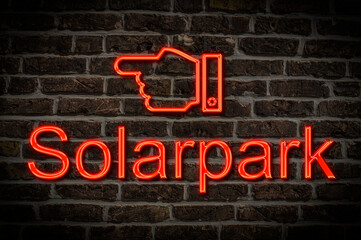 Leuchtreklame Solarpark