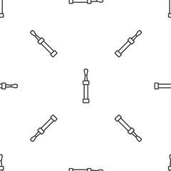 Grey line Screwdriver icon isolated seamless pattern on white background. Service tool symbol. Vector.