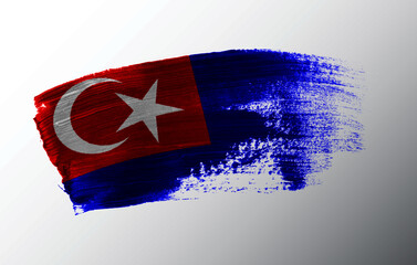 Johor, Malaysia flag illustrated on paint brush stroke