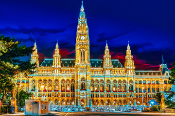 Vienna's Town Hall (Rathaus). The town hall also serves, in personal union, as Governor and Assembly (Landtag) of the State of Vienna.