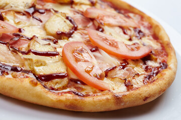 tasty pizza on the white background