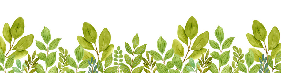 葉っぱのフレーム　水彩イラスト