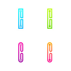 Letter i Colourful logotype with Three Line Dots Link logo, Square and Circle shape, Technology and Digital Connection concept for your Corporate identity