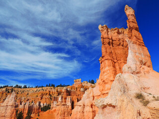 incredible view of the colorful, eroded hoodoos of bryce canyon national park in utah, from the...