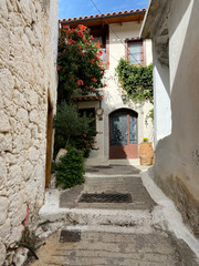 Fototapeta na wymiar Small street, in Kritsa town, Crete, Greece