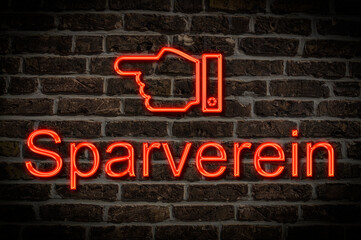 Fototapeta premium Leuchtreklame Sparverein