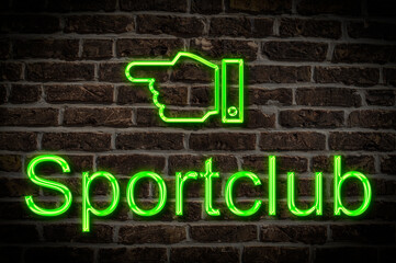 Fototapeta premium Leuchtreklame Sportclub