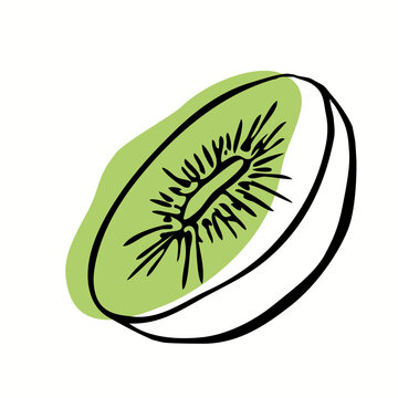 recommend clip art: a single vector illustration of a kiwi. Lines art kiwi fruit