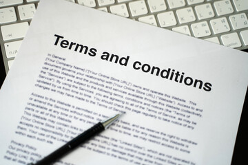 Terms and conditions businessman reviewing  terms and conditions of agreement office terms and...