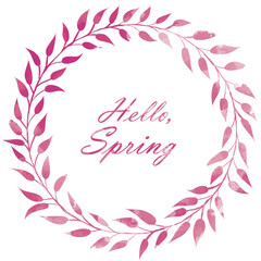 Obraz premium hello spring early days of spring watercolor illustration