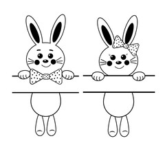Cute Bunny character with a delimiter for text