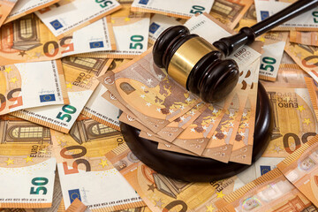 hammer and many 50 euro bills