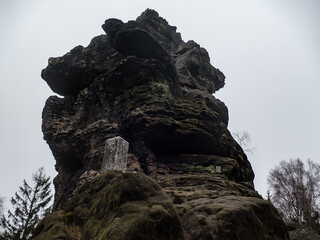 sandstone rock formation krkavci kameny in northern bohemia