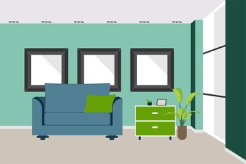 living interior with furniture