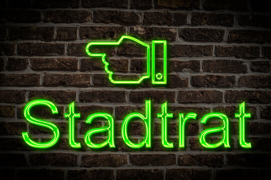 Leuchtreklame Stadtrat