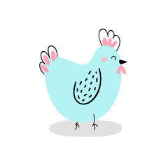 Cute Easter chicken.Easter chick. Flat cartoon vector illustration