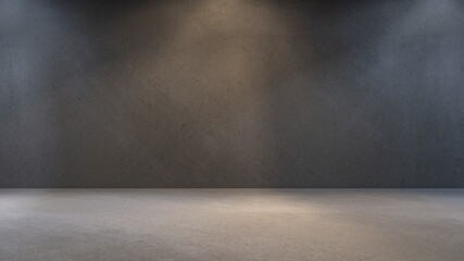 Empty abstract industrial cement wall studio room interior for display product on concrete wall background