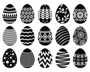 Vector illustrations of Easter decorative eggs set