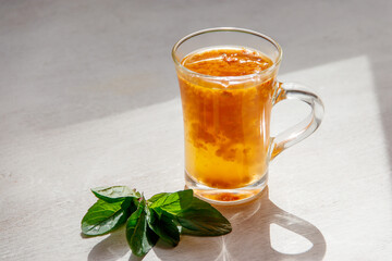 tea with mint and sea ​​buckthorn