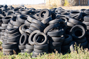 car tire dump. rubber tyres.