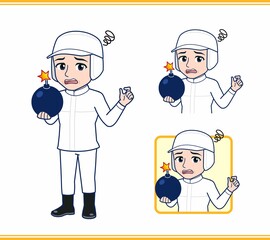 衛生的な服を着ている人