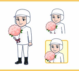 衛生的な服を着ている人