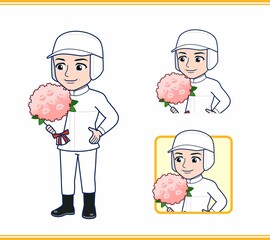 衛生的な服を着ている人