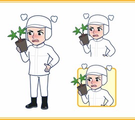 衛生的な服を着ている人