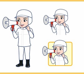 衛生的な服を着ている人