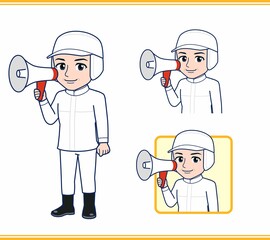 衛生的な服を着ている人