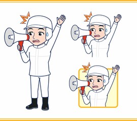 衛生的な服を着ている人