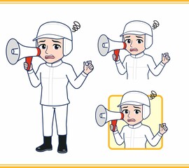 衛生的な服を着ている人