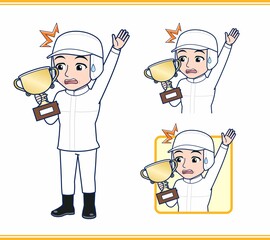 衛生的な服を着ている人