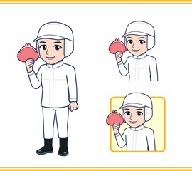 衛生的な服を着ている人