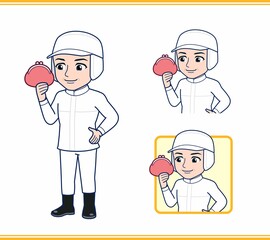 衛生的な服を着ている人