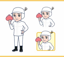 衛生的な服を着ている人