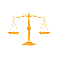 Antique scales vector illustration isolated on wite background