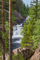 Kivach waterfall in Karelia Russia