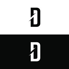 letter D. vector logo monogram alphabet minimalist design