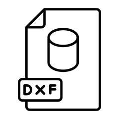CAD data file format concept vector line icon design, additive manufacturing Symbol on white background