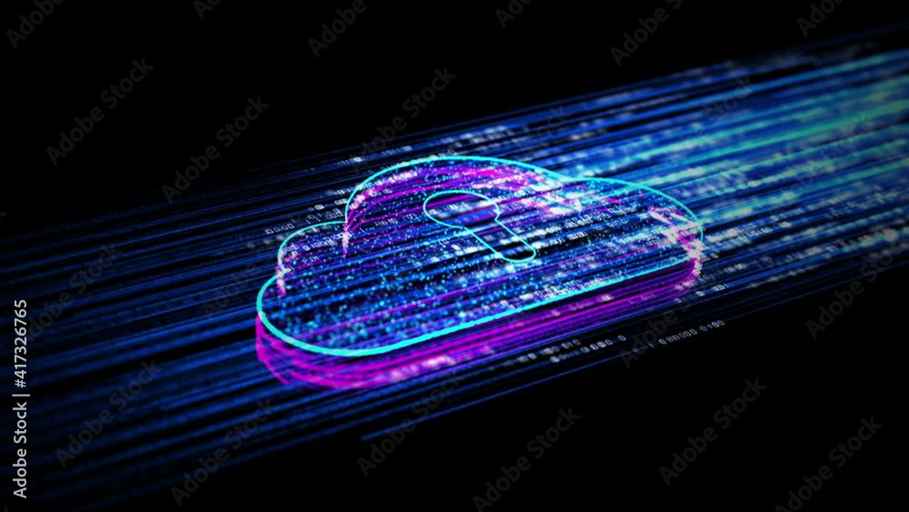 Aufkleber digital cloud computing using artificial intelligence. futuristic technology internet and big data 5