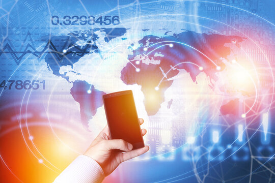 New 5th generation of internet, 5G network wireless with High speed connection online gaming, online music and movies on smartphone concept.