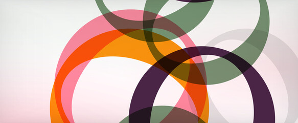 Obraz premium Ring geometric shapes, o letter repetition wallpaper. Abstract background for business or technology presentations, internet posters or web brochure covers