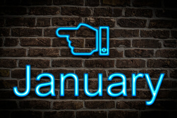 Fototapeta premium neon sign January