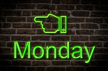 Fototapeta premium neon sign Monday