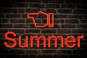 Fototapeta premium neon sign Summer